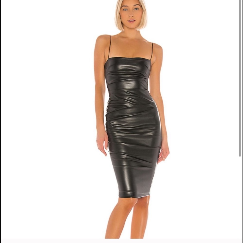REVOLVE Leather midi dress